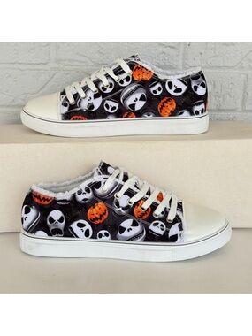 Nightmare Before Christmas Pattern Low Top Sneakers Women's 10.5 (42)